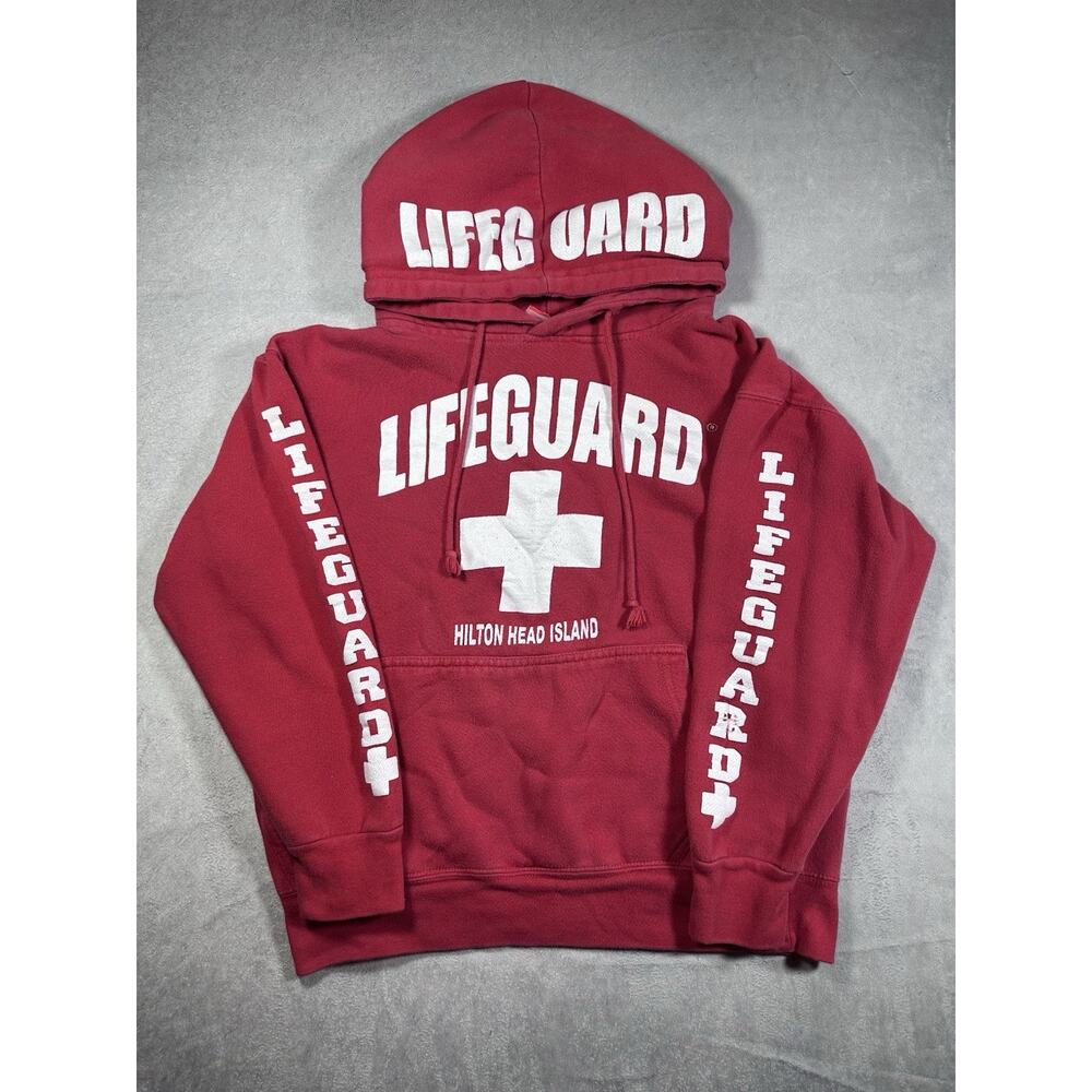 Unisex Officially Licensed Lifeguard Hoodie Red Size S Hilton Head Island